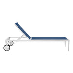 Nizuc Adjustable Mesh Water Resistant Fabric Outdoor Patio Adjustable Sun Chaise Lounge (373-) in Navy