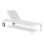 Nizuc Adjustable Mesh Water Resistant Fabric Outdoor Patio Adjustable Sun Chaise Lounge (373-) in White