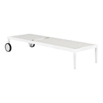 Nizuc Adjustable Mesh Water Resistant Fabric Outdoor Patio Adjustable Sun Chaise Lounge (373-) in White