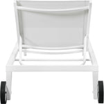 Nizuc Adjustable Mesh Water Resistant Fabric Outdoor Patio Adjustable Sun Chaise Lounge (373-) in White