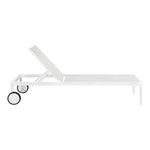 Nizuc Adjustable Mesh Water Resistant Fabric Outdoor Patio Adjustable Sun Chaise Lounge (373-) in White