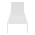 Nizuc Adjustable Mesh Water Resistant Fabric Outdoor Patio Adjustable Sun Chaise Lounge (373-) in White