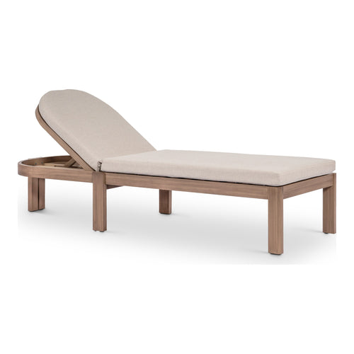 Newport Water Resistant Fabric Upholstered Outdoor Patio Lounge Chair in Beige