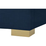 Crosby Linen Textured Fabric Upholstered Queen Bed in Navy
