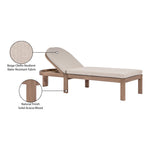 Newport Water Resistant Fabric Upholstered Outdoor Patio Lounge Chair in Beige