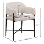 Dame Fabric Upholstered Dining Chair in Beige