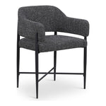 Dame Fabric Upholstered Dining Chair in Black