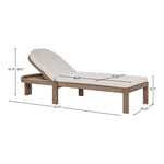 Newport Water Resistant Fabric Upholstered Outdoor Patio Lounge Chair in Cream