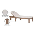 Newport Water Resistant Fabric Upholstered Outdoor Patio Lounge Chair in Cream