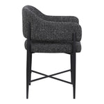 Dame Fabric Upholstered Dining Chair in Black