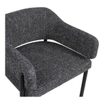 Dame Fabric Upholstered Dining Chair in Black