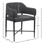 Dame Fabric Upholstered Dining Chair in Black