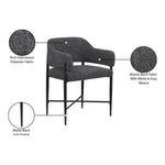 Dame Fabric Upholstered Dining Chair in Black
