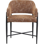 Dame Fabric Upholstered Dining Chair in Cognac
