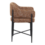 Dame Fabric Upholstered Dining Chair in Cognac