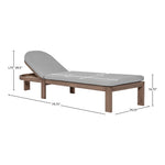 Newport Water Resistant Fabric Upholstered Outdoor Patio Lounge Chair in Grey