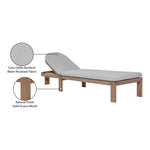 Newport Water Resistant Fabric Upholstered Outdoor Patio Lounge Chair in Grey