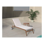 Maui Water Resistant Fabric Upholstered Outdoor Patio Lounger in Cream