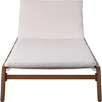 Maui Water Resistant Fabric Upholstered Outdoor Patio Lounger in Cream