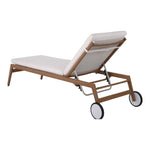 Maui Water Resistant Fabric Upholstered Outdoor Patio Lounger in Cream