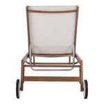Maui Water Resistant Fabric Upholstered Outdoor Patio Lounger in Cream