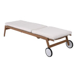 Maui Water Resistant Fabric Upholstered Outdoor Patio Lounger in Cream