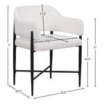 Dame Fabric Upholstered Dining Chair in Cream