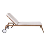 Maui Water Resistant Fabric Upholstered Outdoor Patio Lounger in Cream
