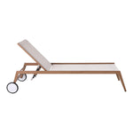 Maui Water Resistant Fabric Upholstered Outdoor Patio Lounger in Cream