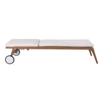 Maui Water Resistant Fabric Upholstered Outdoor Patio Lounger in Cream
