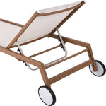Maui Water Resistant Fabric Upholstered Outdoor Patio Lounger in Cream