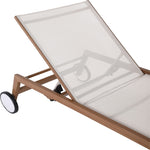 Maui Water Resistant Fabric Upholstered Outdoor Patio Lounger in Cream