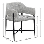 Dame Fabric Upholstered Dining Chair in Grey