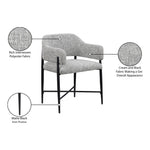Dame Fabric Upholstered Dining Chair in Grey