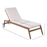 Maui Water Resistant Fabric Upholstered Outdoor Patio Lounger in Cream