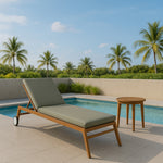Maui Water Resistant Fabric Upholstered Outdoor Patio Lounger in Grey