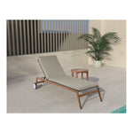 Maui Water Resistant Fabric Upholstered Outdoor Patio Lounger in Grey