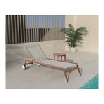 Maui Water Resistant Fabric Upholstered Outdoor Patio Lounger in Grey