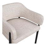 Dame Fabric Upholstered Counter Stool in Beige