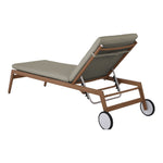 Maui Water Resistant Fabric Upholstered Outdoor Patio Lounger in Grey