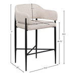 Dame Fabric Upholstered Counter Stool in Beige
