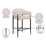 Dame Fabric Upholstered Counter Stool in Beige