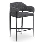 Dame Fabric Upholstered Counter Stool in Black