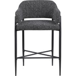 Dame Fabric Upholstered Counter Stool in Black