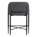 Dame Fabric Upholstered Counter Stool in Black