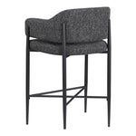 Dame Fabric Upholstered Counter Stool in Black