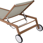 Maui Water Resistant Fabric Upholstered Outdoor Patio Lounger in Grey