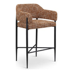 Dame Fabric Upholstered Counter Stool in Cognac