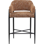 Dame Fabric Upholstered Counter Stool in Cognac