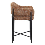 Dame Fabric Upholstered Counter Stool in Cognac